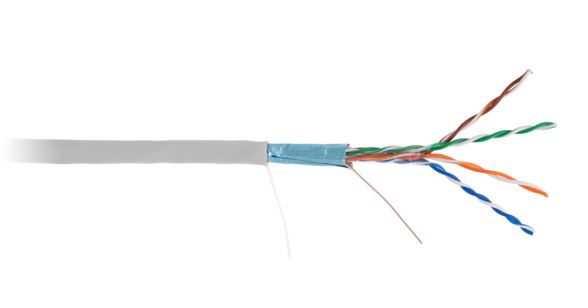 Кабель витая пара F/UTP 5e кат. 4 пары Netlan EC-UF004-5E-PVC-GY