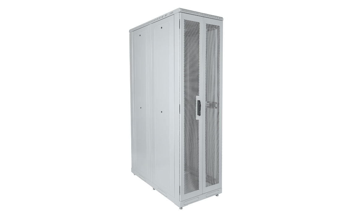 Шкаф телекоммуникационный напольный серверный 19",42U(800x1000) , ШТ-НП-С-42U-800-1000-ПП передняя,задняя двери перфорированные ССД