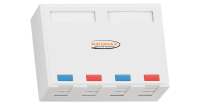 Корпус настенной розетки NMC-MB4P-ST-WT, 4 порта