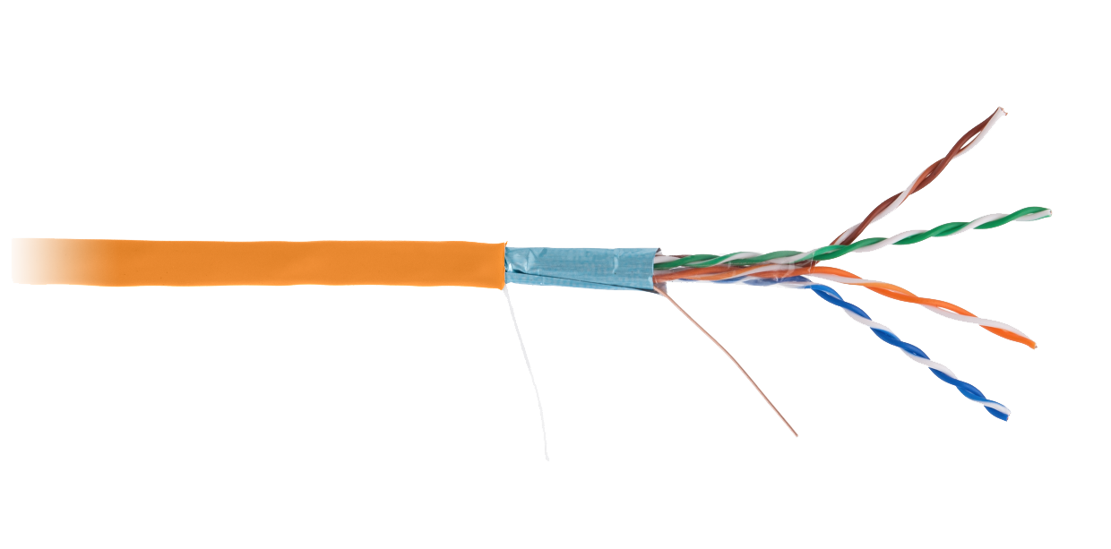 Кабель витая пара F/UTP 5e кат. 4 пары Netlan EC-UF004-5E-LSZH-OR