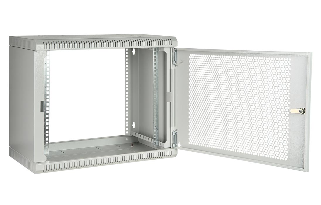 Шкаф телекоммуникационный настенный разборный 19”,6U(600x350), ШТ-НСр-6U-600-350-П дверь перфорированная ССД