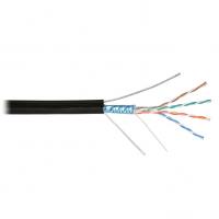 Кабель F/UTP 4 пары, Кат.5e, медь, 24AWG, внешний, черный, с тросом 305м NIKOLAN NKL 4905B-BK