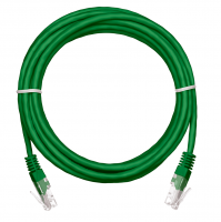 Шнур коммутационный NETLAN UTP 4 пары, медь, Кат.5е, 2хRJ45, T568B, GN, 0,5м (10шт)