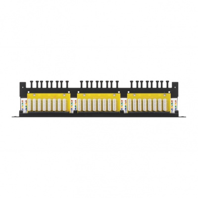 Коммутационная панель 19",  0,5U, 24 порта, Кат.6, RJ45/8P8C, 110/KRONE, T568A/B NIKOMAX NMC-RP24UE2-HU-BK