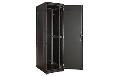 Шкаф телекоммуникационный напольный 19", 24U(600x1000), ШТ-НП-М-24U-600-1000-М-Ч, передняя дверь металл, черный ССД