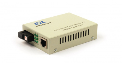Медиаконвертер с LFP, GIGALINK GL-MC-UTPF-SC1F-18SM-1550-N из UTP в WDM, SM, SC, 18 дБ, до 20 км