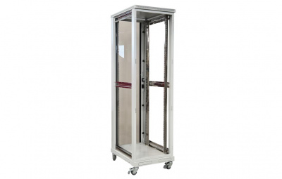 Шкаф телекоммуникационный напольный 19",18U(600x600), ШТ-НП-18U-600-600-С, передняя дверь стекло ССД
