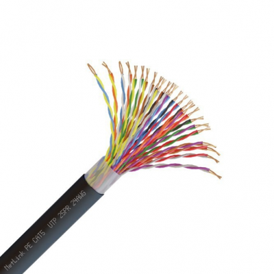 Кабель UTP 25PR 24AWG CAT5 305м. черный внешний