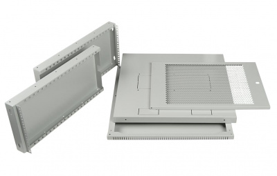 Шкаф телекоммуникационный настенный разборный 19”,6U(600x650), ШТ-НСр-6U-600-650-П дверь перфорированная ССД