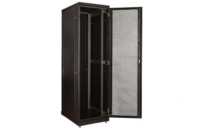 Шкаф телекоммуникационный напольный 19", 24U(800x1000), ШТ-НП-М-24U-800-1000-П-Ч, передняя дверь перфорация, черный ССД