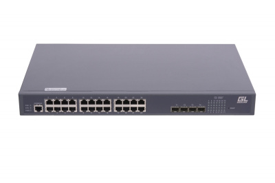 Управляемый коммутатор L2 POE GIGALINK GL-SW-G204-28P, 24 порта, 1U, 220V, 400W