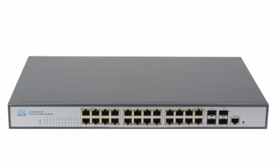 Управляемый L2 PoE коммутатор GIGALINK GL-SW-G204-24P, 24 порта, 1U, 220V, 400W