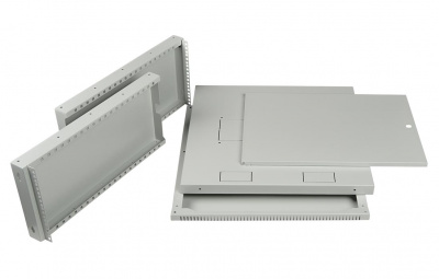 Шкаф телекоммуникационный настенный разборный 19”,9U(600x350), ШТ-НСр-9U-600-350-М дверь металл ССД