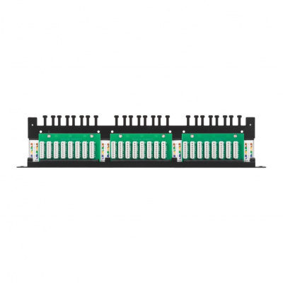 Коммутационная панель 19", 0,5U, 24 порта, Кат.5e, RJ45/8P8C, 110/KRONE, T568A/B NIKOMAX NMC-RP24UD2-HU-BK