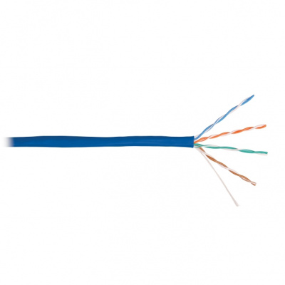 Кабель U/UTP 4 пары,Кат.5e, медь, 24AWG, внутренний, синий, 305м NIKOLAN NKL NKL 4100A-BL